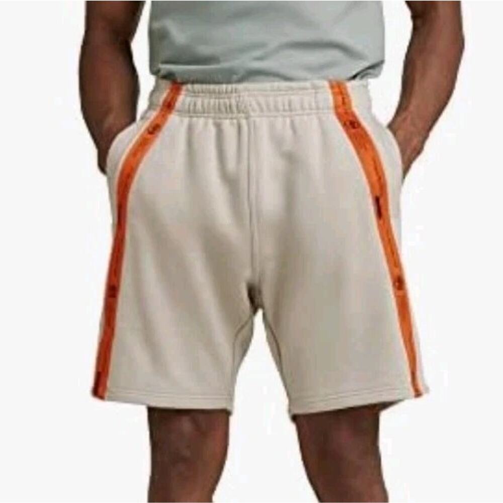 G-Star Raw Men's Tape Sweat Shorts Mineral Gray Orange Side Stripe Size XL